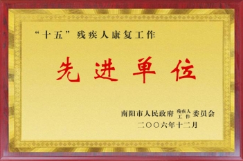 “十五”残疾人康复工作先进单位